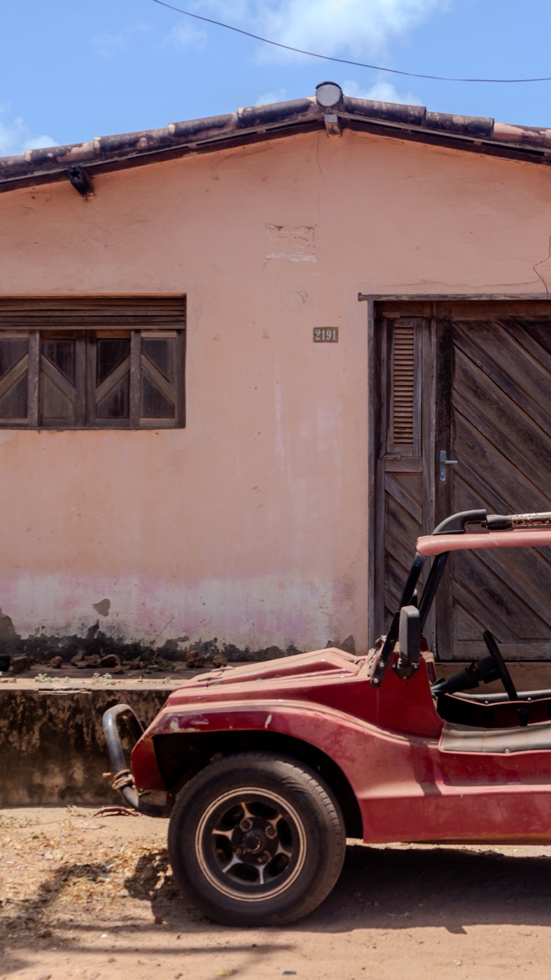 Buggy on the sand streets of car-free Jericoacoara village