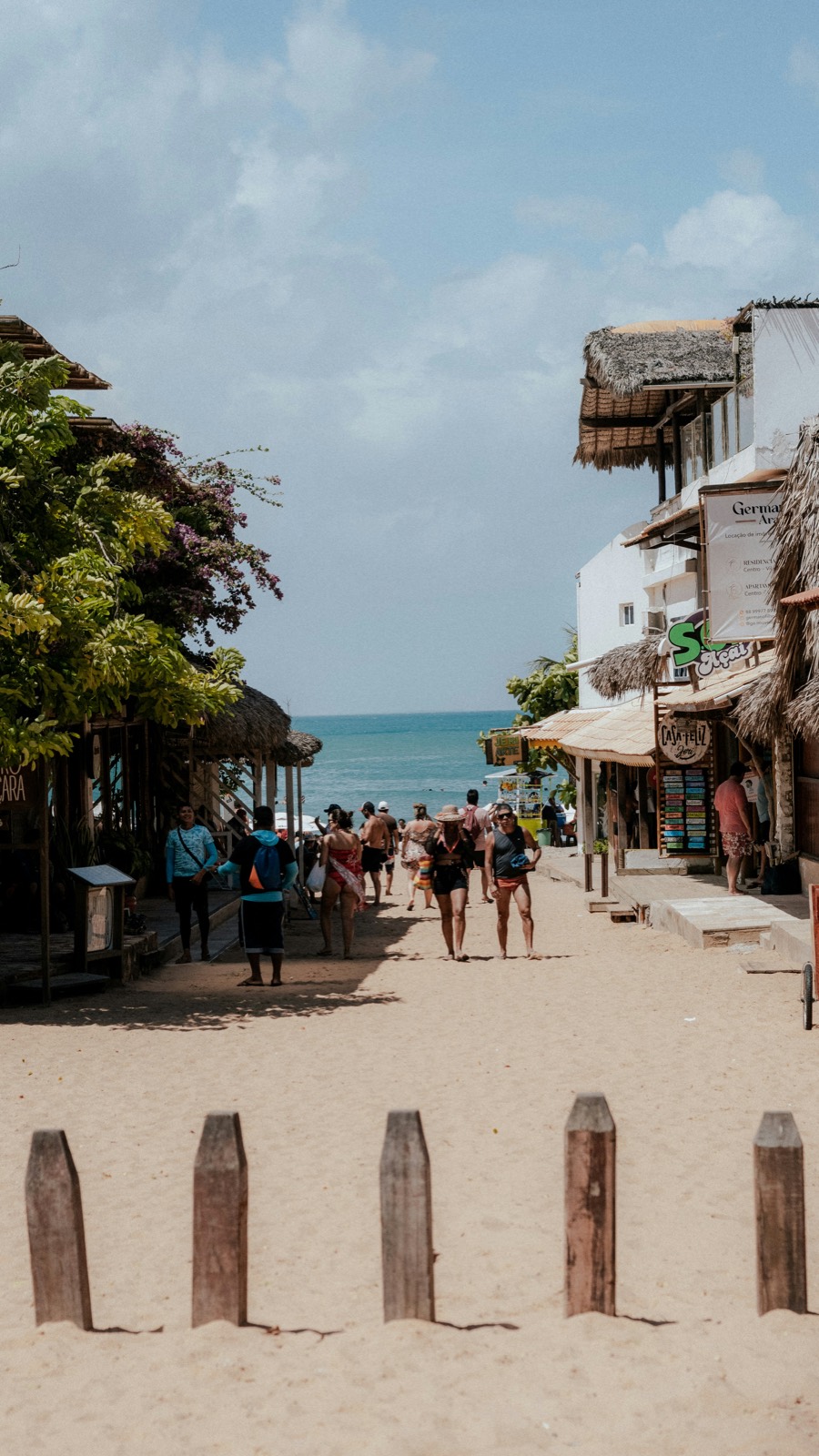 Sandy main street of Jericoacoara village